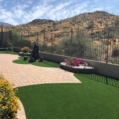 A gorgeous backyard overlooks the desert in Gold Canyon