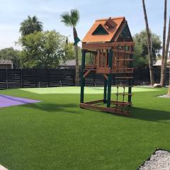 A brand new backyard play area for the kids