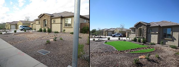 Artificial Grass Lawn Before and After