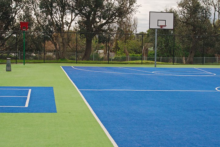 Colored basketball turf