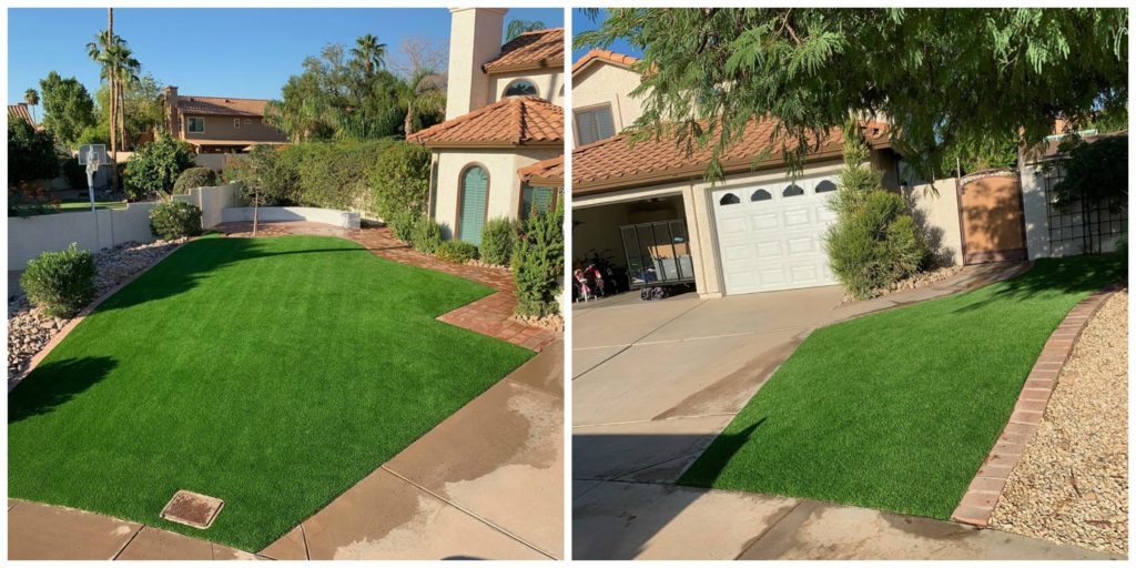artificial grass front yard makeover scottsdale