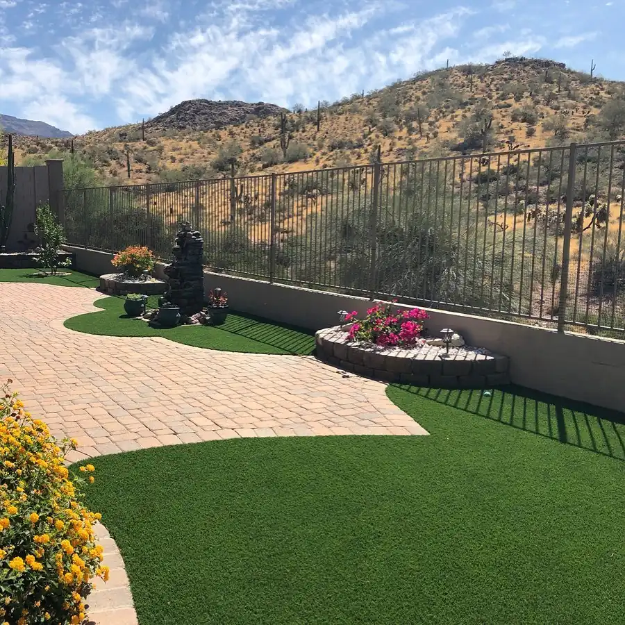 backyard artificial grass lawn