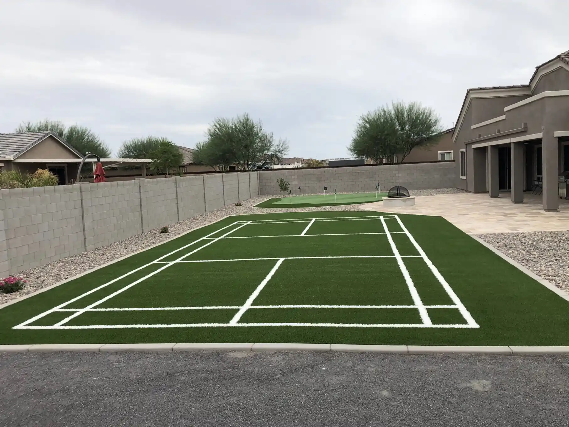 bocce ball court artificial grass lawn