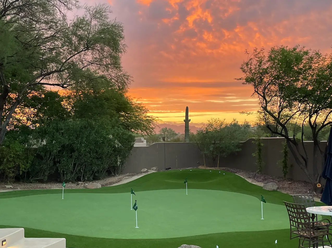 residential backyard putting green