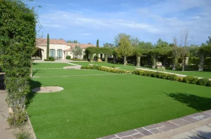 large residential artificial turf lawn in Phoenix, AZ