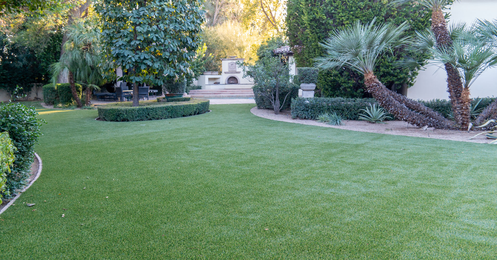 Artificial grass lawn installed by Paradise Greens