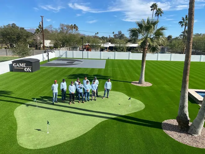 Putting green and sport field