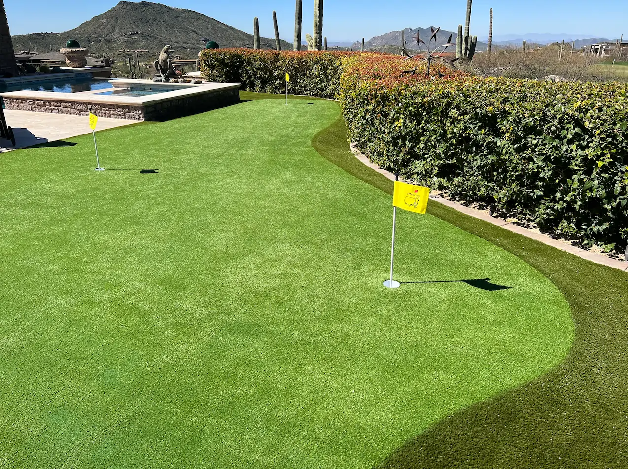 residential backyard putting green